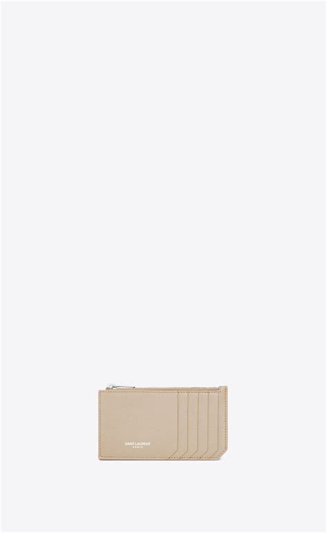 ysl fragment zipped card case in grained leather|Saint Laurent Paris FRAGMENTS zip card case in grained .